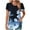 Multicolor#6, variant on Women's Summer Casual Printed Blouses | Chest Frills Short Sleeve Crewneck Top | Flattering Arc Hem Shirts | Plus Size S-2XL