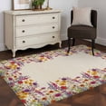 thumbnail image 3 of Area Rugs 2.7'x5', Spring Lavender Carpet for Living Room Bedroom Dining Room, Watercolor Floral Daisy Botanical Retro Beige Throw Kitchen Rugs Non Slip Washable Rectangle Indoor Outdoor Rugs, 3 of 8