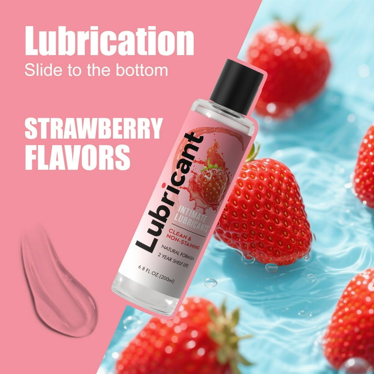 strawberry personal lubricant No Rinse Water-Based Personal Lubricant, Strawberry Flavored Lube, Intimate  Longlasting Non-Sticky Gel for Couples Massage (Strawberry)