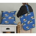 thumbnail image 5 of Soimoi Blue Cotton Cambric Fabric Pine Tree & Cottage Nature Print Fabric by Yard 56 Inch Wide, 5 of 5