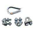 3/16" Wire Rope Thimble & Clip Set, ZincPlated, Peerless Chain Company, 4718738