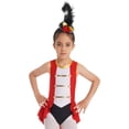 thumbnail image 2 of TiaoBug Kids Girls Ringmaster Circus Halloween Cosplay Party Costume Dance Leotard with Hat Set Red 12, 2 of 7