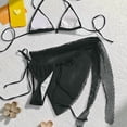 thumbnail image 4 of Bikini Sets, Cute Bikinis, Bikini Sets for Women, Bikini Set, Bikinis Sets for Women, Women's Solid Swimwear Triangle Bikini Sets With Cover Up Halter String Tie Side Bathing Suits, Black S, 4 of 4