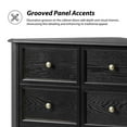 thumbnail image 3 of 2-Door Wooden Storage Sideboard with Faux Six-Drawer Design Spindle Legs for Living Room Black, 3 of 10