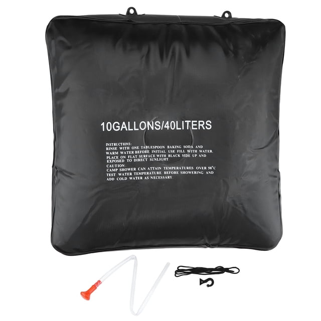 Sac de Douche Uadme, Sac de Douche Extérieur 40L Sac d'Eau PVC de Camp Chauffé à l'Énergie Solaire Portable pour la Randonnée de Voyage, Conception Automatique d'Absorption de Chaleur