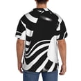 thumbnail image 3 of Pofeuu Abstract Monochrome Profile Print Mens Casual Short Sleeve Shirts Beach Summer Spread Collar Pocket Tops Men's Casual Short-sleeved Shirt-X-Large, 3 of 5