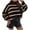 Brown, variant on Womens Winter Tops, Knitted Sweaters for Women, Women's Knitted Long Sleeve Half Turtle Neck Striped Color Block Pullover Sweater Top Brown, M