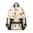 thumbnail image 3 of Sunflower White Pattern Cute School Backpack Bag for School with Padded Back and Adjustable Shoulder Straps 15.25"x11.5"x5.25", 3 of 5