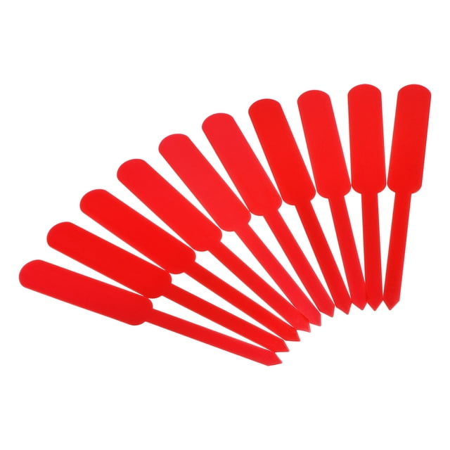 Unique Bargains Étiquettes de Plantes 100Pcs PP Rectangle Marqueurs pour Jardin Intérieur Extérieur, Rouge
