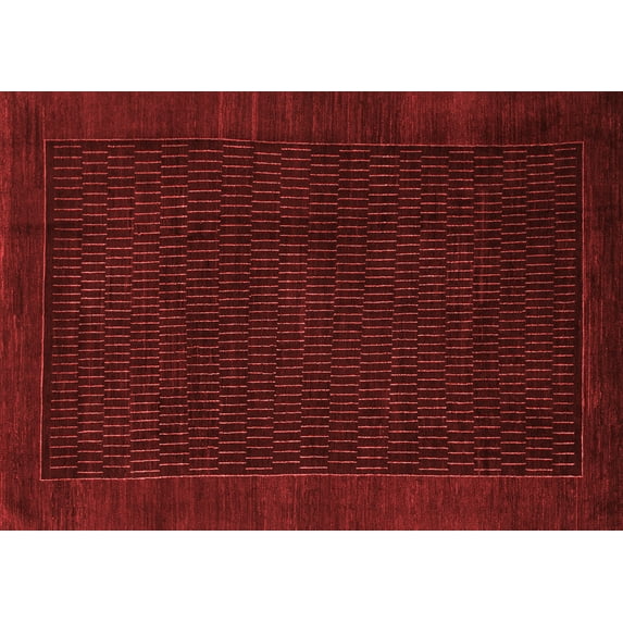 Ahgly Company Indoor Rectangle Abstract Red Modern Area Rugs, 5' x 8'