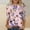 Purple, variant on Womens T Shirts Floral Print Round Neck 3/4 Sleeve Loose Fit Tops 2026 Spring Casual Basic Tees Fashion