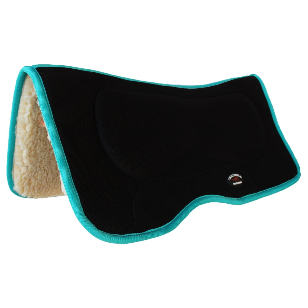 Horse 30" x 30" Contoured Fleece Lined Western Saddle Pad Teal 39131