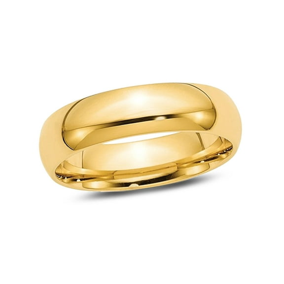 Gem & Harmony Mens or Ladies 14K Yellow Gold 6mm Comfort Fit Wedding Band Ring for Men