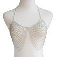 thumbnail image 2 of Bikini Accesorio Collar Cadenas Joyas con múltiples capas cuello halter Halter extraíble Longitud ajustable para verano Salvador Dali Sujetador de cadena de cuerpo de múltiples capas, 2 of 10