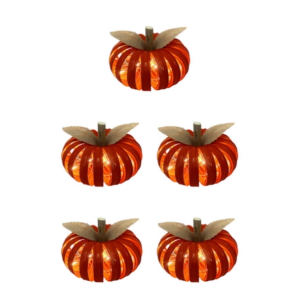Luz de Calabaza de Halloween Billuyoard Naranja Hueca para Decoración Ecológica Con Luces LED