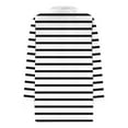 thumbnail image 4 of BiZtdJrK Women Regular Fit T Shirts V Neck Long Sleeve Casual Tee Tops Color Block Striped Print Fashion Fall Tees White S, 4 of 6