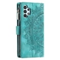 thumbnail image 5 of Nalacover for Samsung Galaxy A13 4G Embossed Floral Pattern PU Leather Crossbody Case with Shoulder Strap,Shockproof Magnetic Flip Kickstand Credit Card Slots Zipper Pocket Wallet Phone Case,Green, 5 of 10