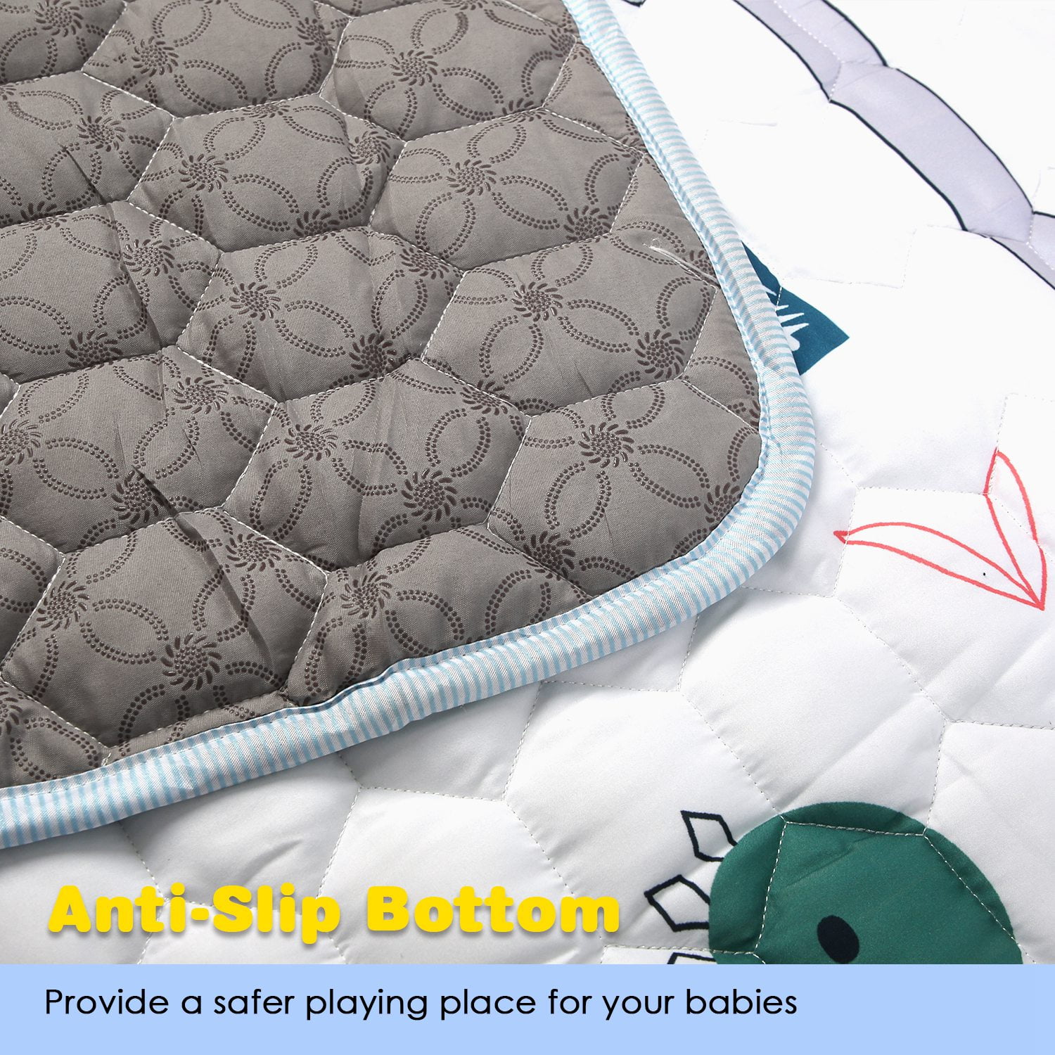 Moclever Baby Play Mats for Floor, 50x50'' Non-Slip Baby Crawling Mat Foldable Playpen Mat Machine Washable for Newborns Infants Babies Toddlers