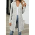 thumbnail image 2 of Aricy Ribbed Knit Cardigan Sweaters for Women Long Dusters Cozy Soft Knitwear Lightweight Open Front Sweater Solid Color Coat Warm Long Sleeve Shrug Cardigans with Pockets, 2 of 5