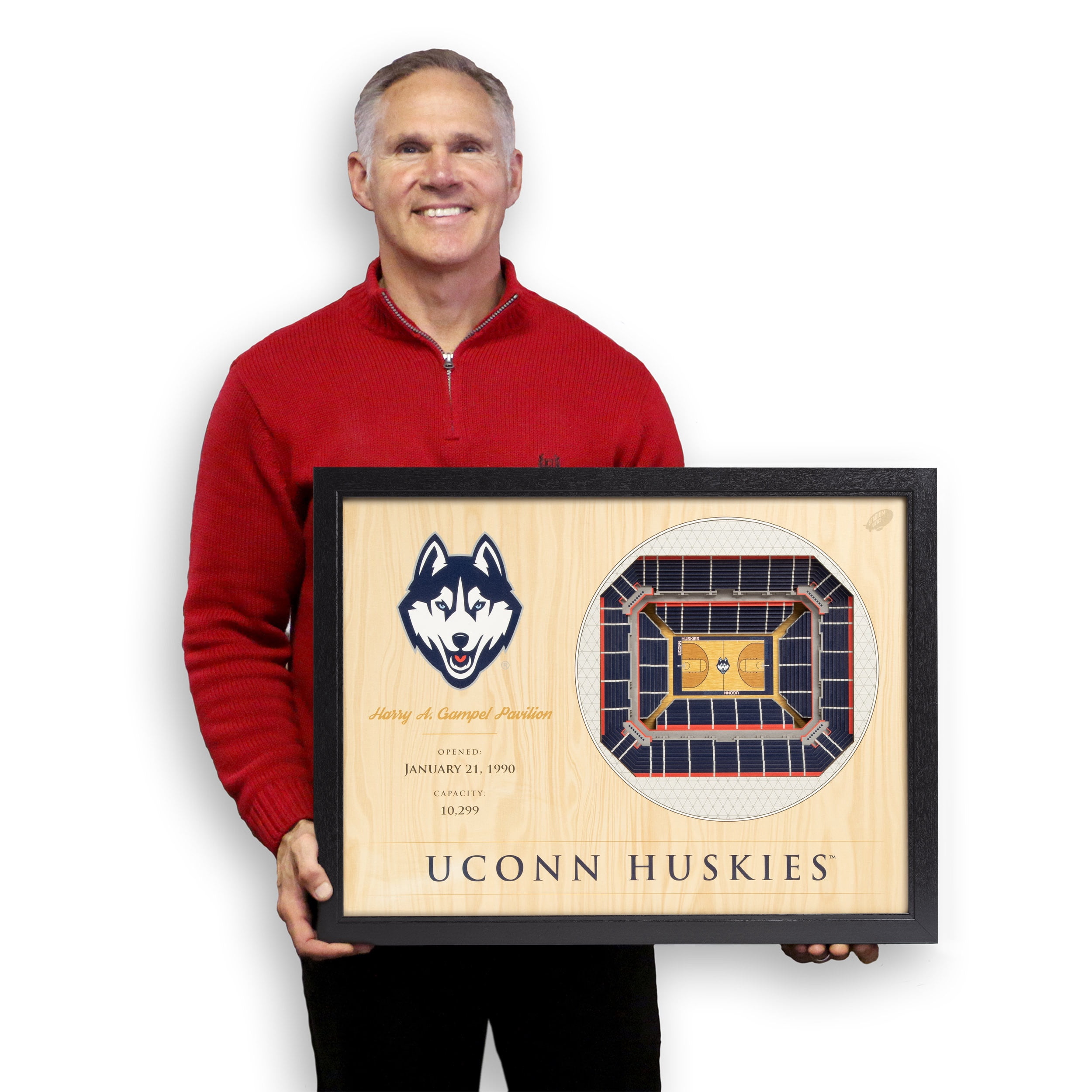 YouTheFan NCAA Connecticut Huskies BB 25-Layer Stadiumview Wall Art