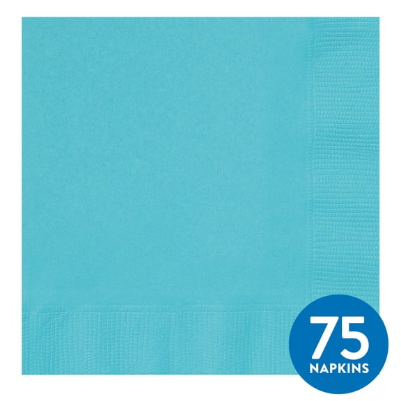 75CT 6.5IN x 6.5IN Teal Disposable Paper Napkins by Way To Celebrate