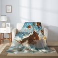 thumbnail image 2 of Throw Blanket for Couch Sofa and Bed, Fresh Coconut Splash Super Soft Plush Throw Blanket, Fuzzy Cuteness Comfy Warm Washable Flannel Blanket & Throws for All Season 80"x60", 2 of 5