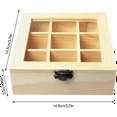 thumbnail image 2 of Tea Storage Box with 9 Compartments, Transparent Glass Top, Multifunctional Storage Box That Can Store Various Tea Bags, 2 of 6