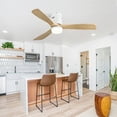 thumbnail image 5 of Izzovium 52 Inch White DC Ceiling Fan with Remote, 3 Solid Wood Blades, Reversible Motor and LED Light for Living Room and Bedroom, 5 of 8
