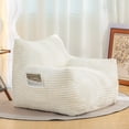 thumbnail image 2 of HSUNNS Bean Bag Chair, Ergonomic Design Floor Sofa with Anti-Slip Bottom for Adults and Teens, Corduroy Single Cloud Mini Couch for Living Room and Bedroom, White, 2 of 10