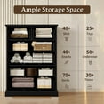 thumbnail image 5 of FANRAL Tall Dresser for Bedroom with 6 Drawers Chest of Drawers,Wooden Dresser Storage Cabinet with Metal Handles,Black Dresser, 5 of 8