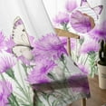 thumbnail image 5 of Purpel Spring Floral Sheer Curtains 84 Inches Long 2 Panels Set, Window Sheer Curtains for Living Room/Bedroom, Watercolor Summer Botanical Elegant Light Filtering Rod Pocket Curtain 52'' x 84'' x 2, 5 of 7
