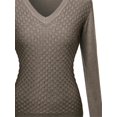 thumbnail image 3 of FashionOutfit Women's Mermaid Texture Patterned V-Neck Cotton Based Knit Sweater, 3 of 4