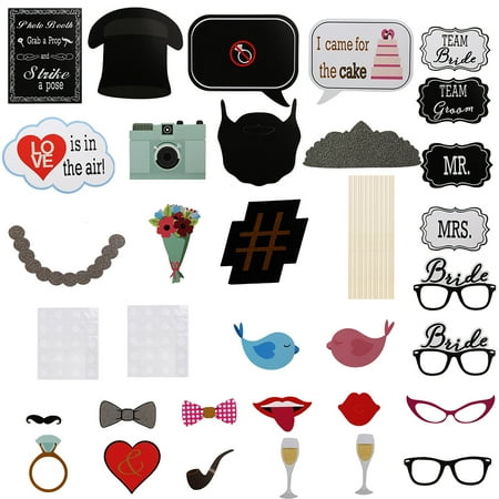 31pcs Wedding Photo Booth Props Bachelor Party Birthday