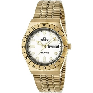 Timex Men's Q Reissue Gold Tone Bracelet Quartz Watch with Day and