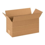 The Packaging Wholesalers Multi-Depth Corrugated Boxes 12" x 6" x 6" Kraft 25/Bundle BS120606MD