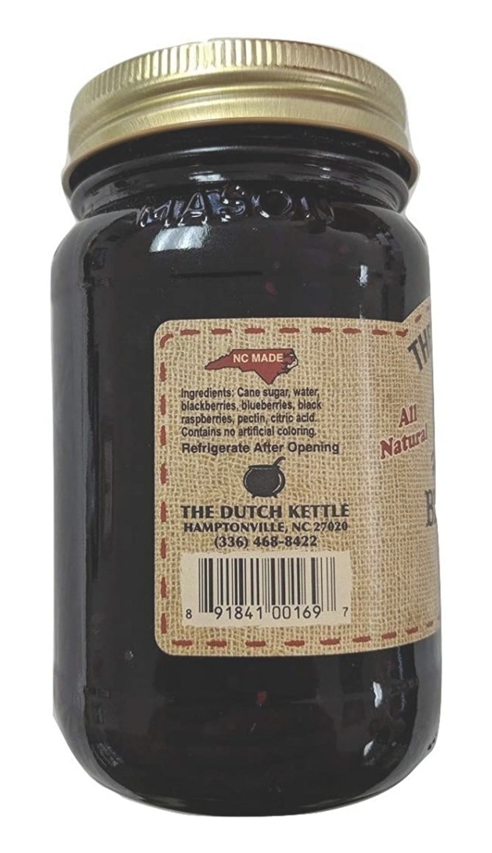 The Dutch Kettle Amish Homemade Style Black Bear Jam All Natural Non-GMO 2 - 19 Oz