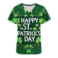 thumbnail image 4 of BiZtdJrK Dollar Sales 2025 Happy St. Patrick's Day Scrub Tops for Women Short Sleeve Nurse Uniform T Shirt Funny Shamrock Graphic Tees Blouses with Pocket Multicolor M, 4 of 6