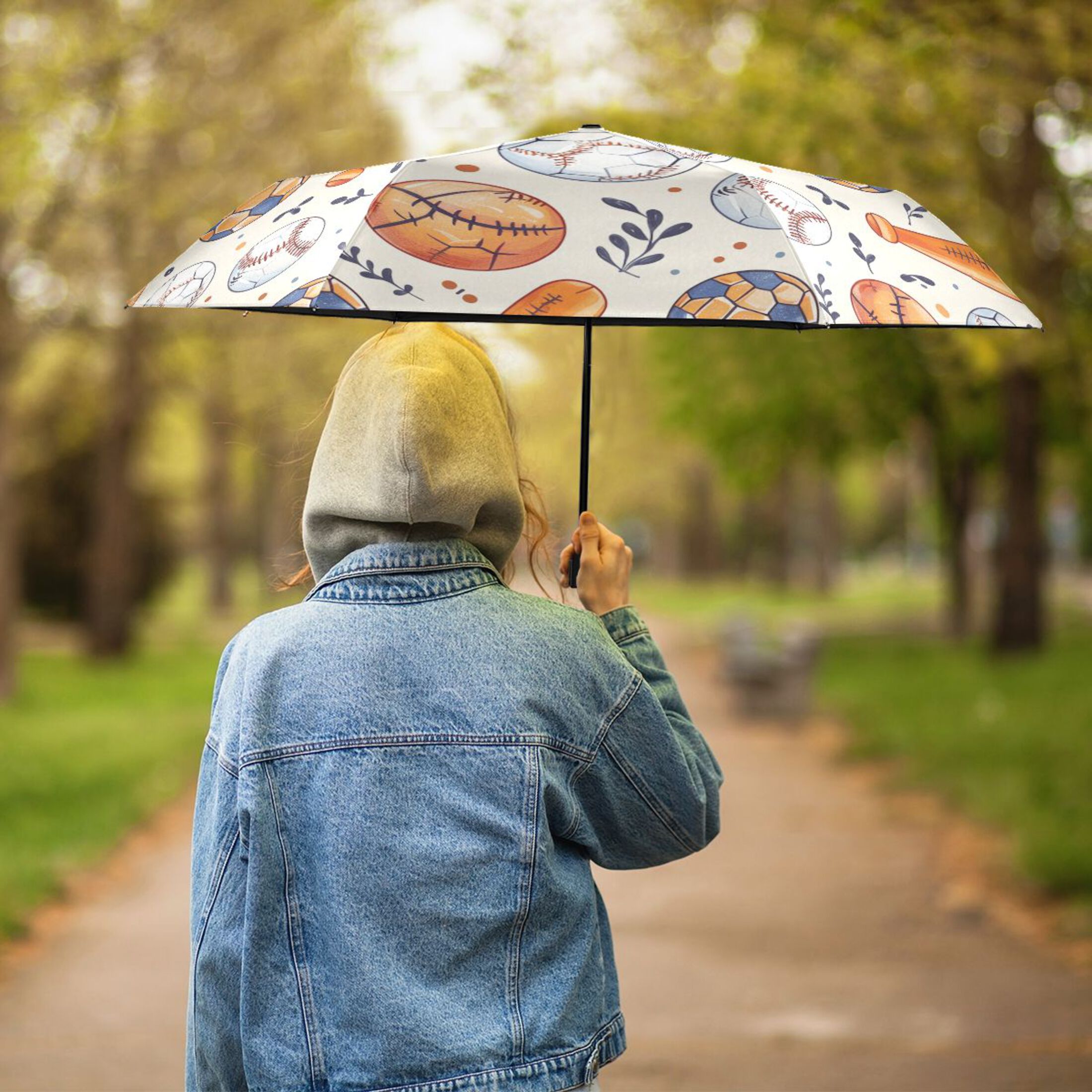 Compact Sun Umbrella Windproof Travel Umbrellas for Rain Strong Portable UV Protection Baseball Bats Soccer Basketball