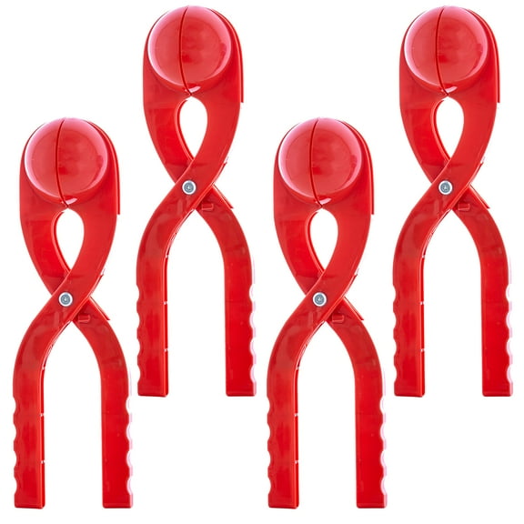 Superio Snowball Makers for Kids, Outdoor Winter Fun Toys, Perfect Snow Ball Shape Maker for Kids and Adults (4 Pack, Red)
