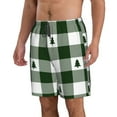 thumbnail image 2 of Naloa Green White Lumberjack Plaid Men's Beach Shorts, Surfing shorts, Swim trunks, Quick Dry Swim Trunks for Surfing Beach Fun - Large, 2 of 9