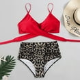 thumbnail image 3 of Eashery Women's Tankini Swimsuit Sets Women Soild Print Bikini Set Push Up Bathing Swimwear High waist Swimsuit Womens Swimwear Plus Size Red L, 3 of 5