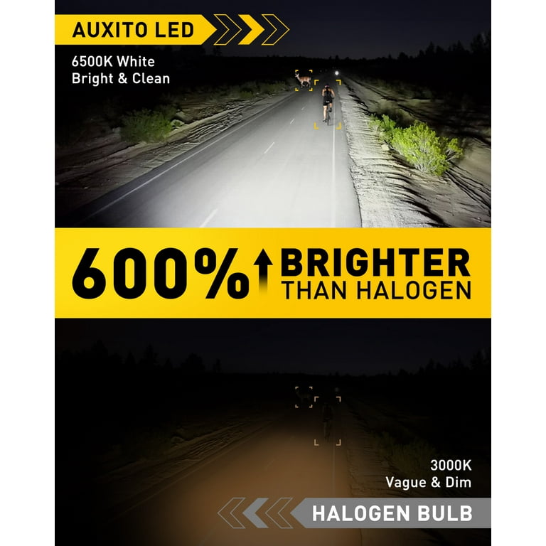 AUXITO 9005 LED Headlight Bulbs High Beam 18000LM 6500K Cool White Wireless  Design
