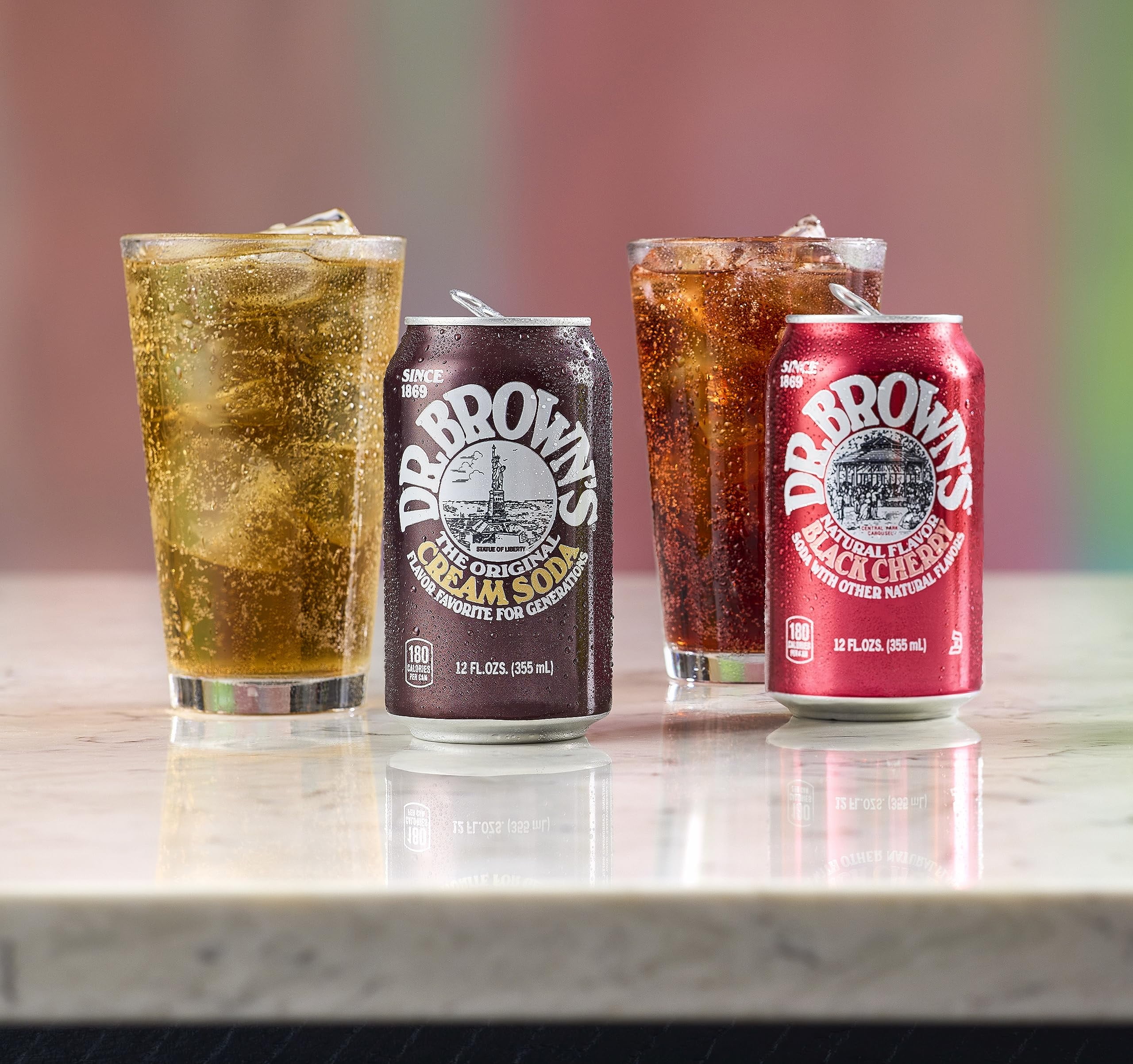 Dr. Brown,S Black Cherry Soda - A New York Original - 24 Cans - Kosher, Gourmet Soda Pop - Black Cherry Flavored Craft Soda - 24 X 12 Oz Cans