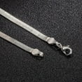 thumbnail image 4 of 925 Sterling Silver Flat Herringbone Chain Necklace Men's and Women's Flat Snake Chain Necklace Silk Flat high Polish Chain Necklace Hypoallergenic Exquisite Collar (20in), 4 of 5
