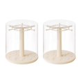thumbnail image 3 of Vitrina transparente giratoria, soporte para exhibición, decoración, ahorro de espacio, soporte para figuras, estante, caja de almacenamiento para gabinete, encimera, vitrina 2 piezas, 3 of 7