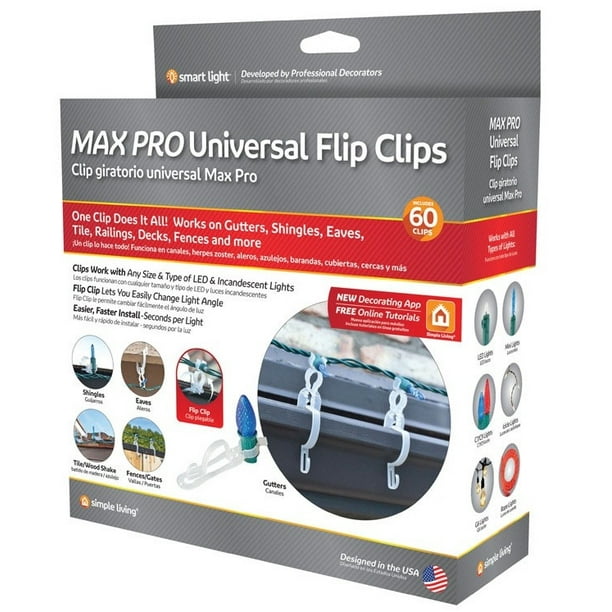 Simple Living 714060 Max Pro Universal Flip Clips For Christmas Lights