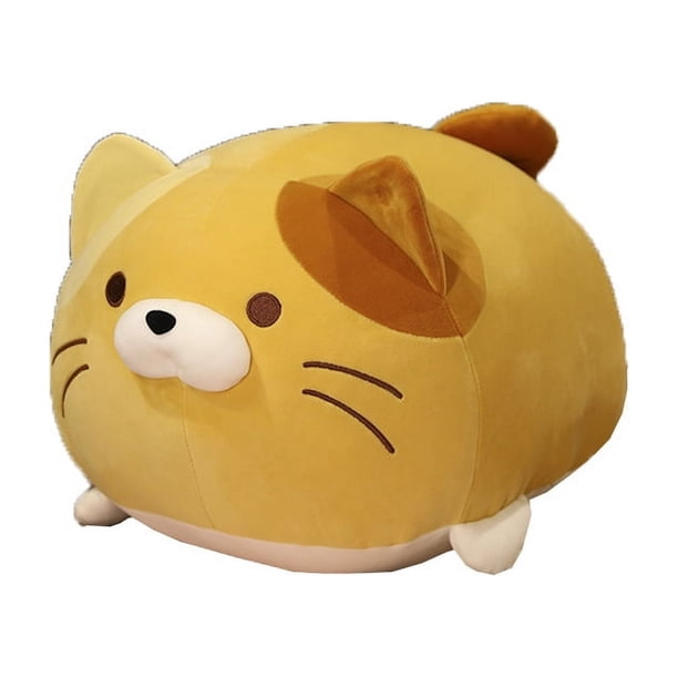 Juguete de peluche de gato súper suave, animal de peluche de gatito gordito y esponjoso, adorable almohada de gato de peluche para niños o decoración del hogar (naranja, 13,8 ''/350 g)