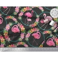 thumbnail image 3 of Soimoi Cotton Duck Fabric Floral Wreath & Flamingo Bird Decor Fabric Printed Yard 42 Inch Wide, 3 of 3