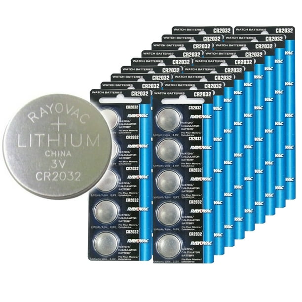 100pk Rayovac CR2032 3V Lithium Coin Cell Battery Replaces RV2032