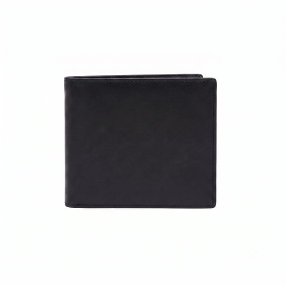 Rasutakshvi - Men's Genuine Leather Black Bi-Fold Wallet – Slim Credit Card Holder with Cash Pocket & ID Holder